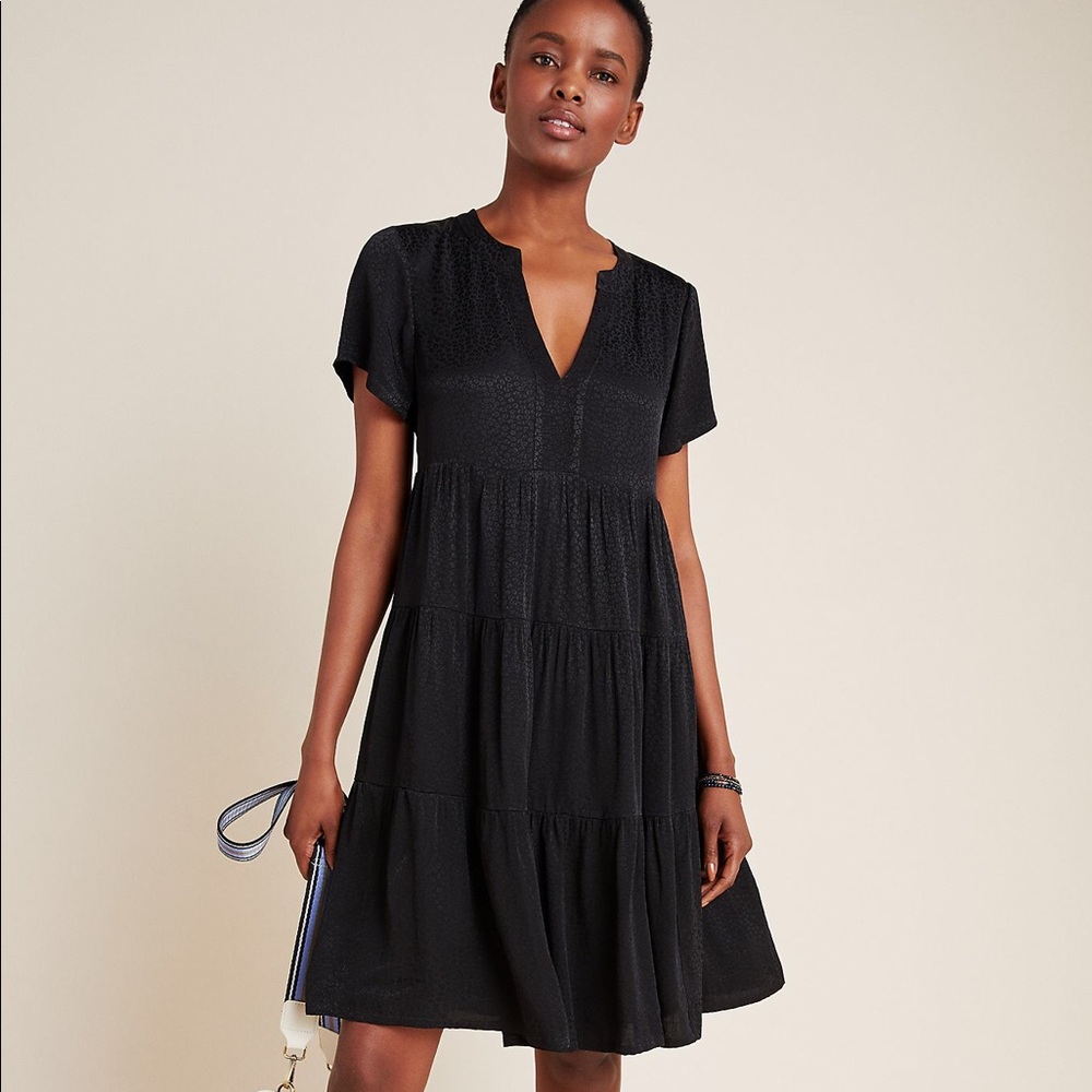 Anthropologie Maeve Sacha Jacquard Tiered Dress